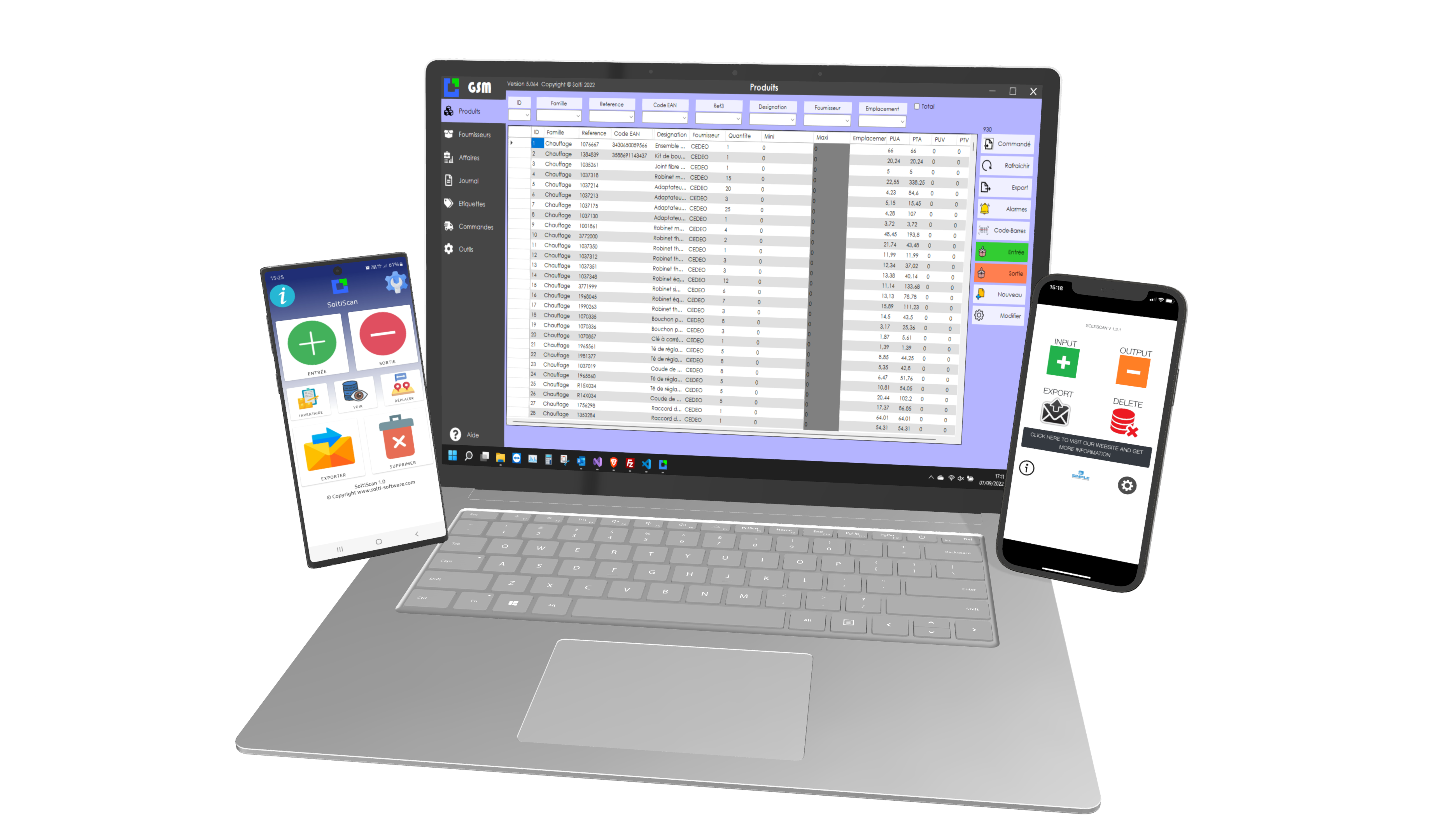 SOLTISCAN compatible with SIM, stock management software