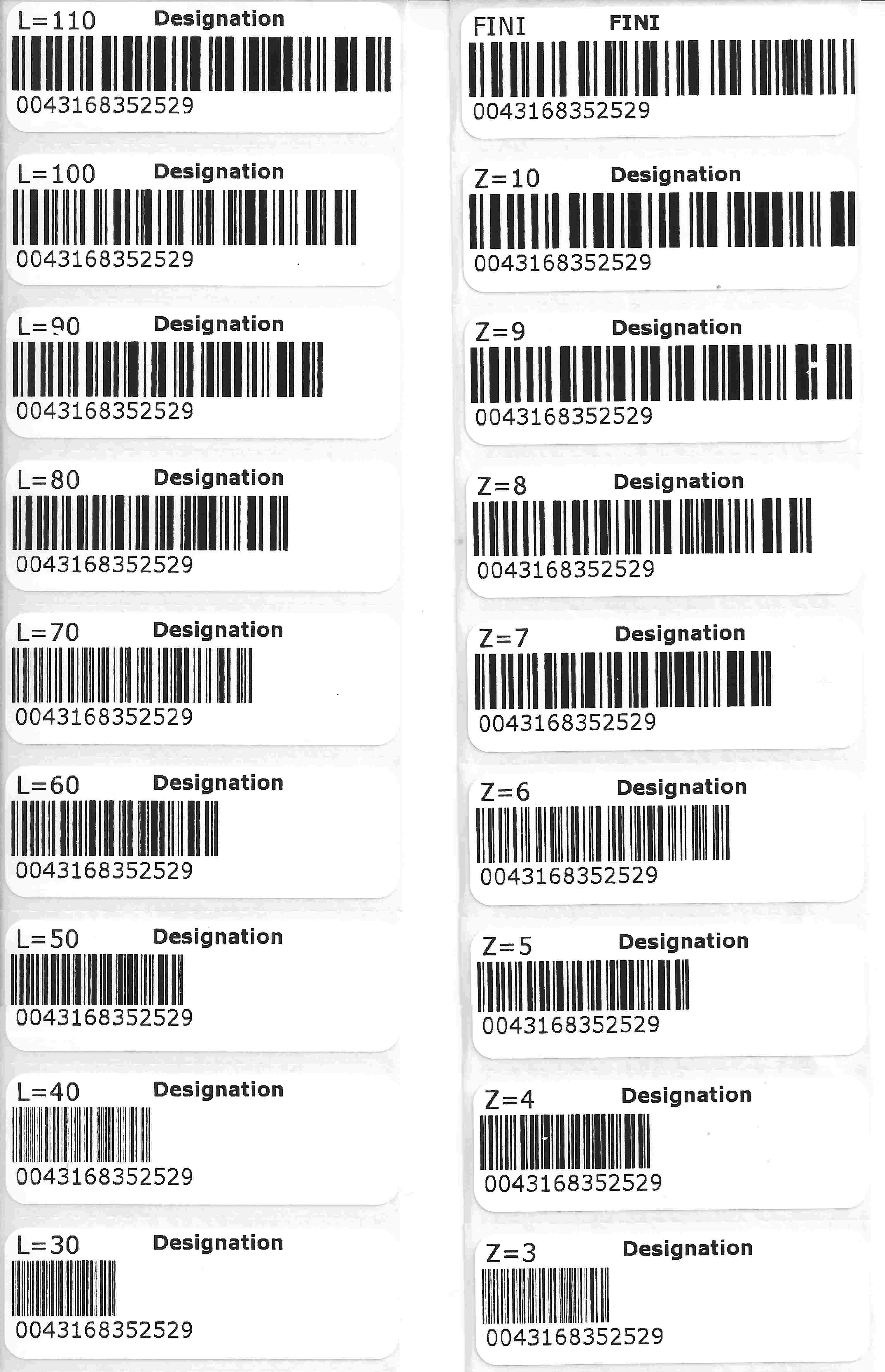 SIM label sheet